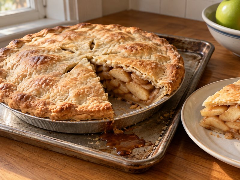 Apple pie made with Judy Fisher's no-fail pie crust — Fisher's Fruit Farm, Brockport NY